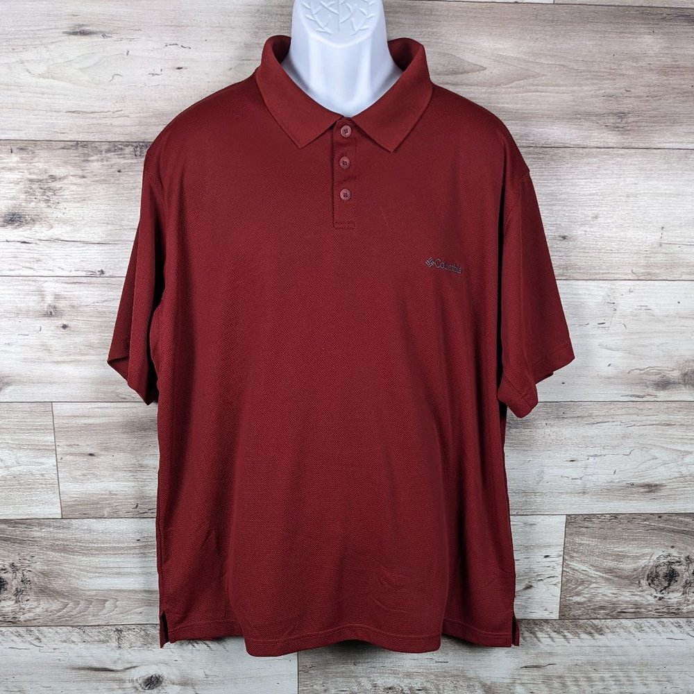 Columbia* Men's Short Sleeve Straight Hem 3 Button Polo Shirt~ Size‎ 2XL
